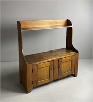 19th Century Pine Bucket Bench