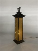 Midcentury Modern Folk Art Lantern Style Lamp