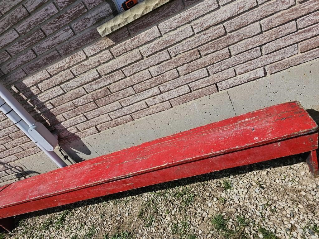 RED Wood BENCH@11.5Wx108Lx15inH