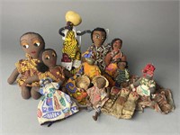 11 African Folk Art Hand Made Rag Dolls