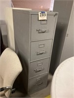 Gray four drawer filing cabinet