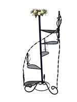 Black Multi-Tier Wrought Iron Plant Stand