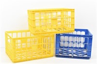 (3) Plastic Crates