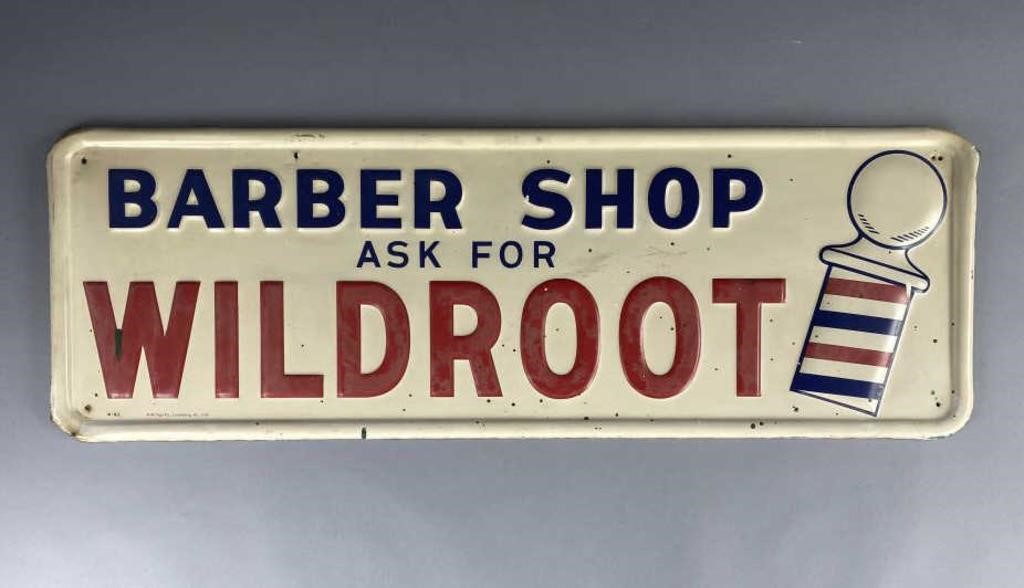 Wildroot Barbershop Embossed Tin Sign