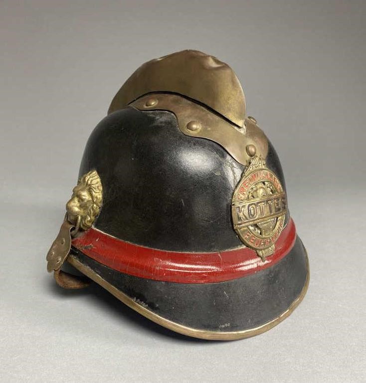 German Austrian WWI Pickelhaube Fireman's Helmet