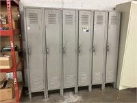 Metal Lockers 66” tall x 15” deep x 74” long,