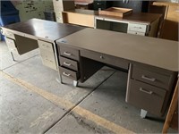 2 metal desks