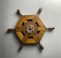 Mahogany and Brass Ships Wheel