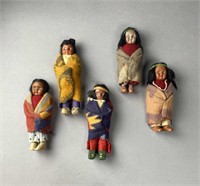 5 Skookum Dolls Native American Style