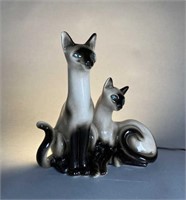 1950s Siamese Cats Ceramic TV Lamp