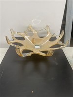 Antique amber glass star dish