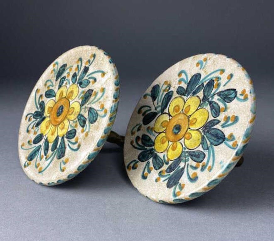 Hand Painted Mexican Pottery Curtain Tie Backs