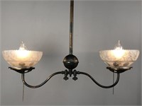 Antique Double Hanging Electric Light 1890s