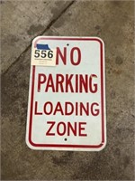 Metal no parking loading zone
Sign