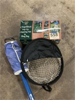 Chip shot pop-up chipping, net
And shag bag,