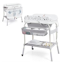 GAOMON Baby Bathtub with Changing Table  Gray
