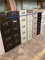 7 four drawer file cabinets