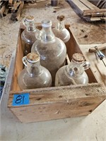 Wooden Crate w/ Jugs (5)