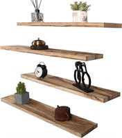 $60  Rustic Floating Shelves  Set of 4  36IN  Brow