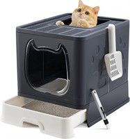 $46  Vealind Foldable Litter Box with Lid & Scoop