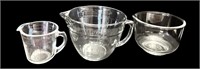 Glass Measuring Pitchers & Mixing Bowl