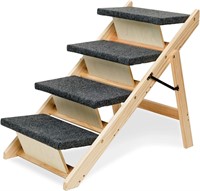 $90  MEWANG 4-Step Dog Stairs  30.9x18.5x25.6