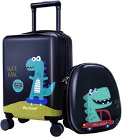 $77  Dinosaur Kids Luggage W/Backpack  4 Wheels
