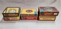 Lot of 6 Vintage Cigar Boxes