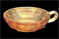 Iridescent Carnival Glass Type Handled Bowl