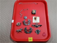 Lot of Pins & Costume Necklaces