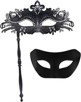 $20  IETANG Couple Venetian Mask Stick-black