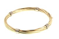 Italian Ladies 14kt Gold Twist  bangle Bracelet