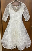 Vintage Wedding Dress, off white, Lace, faux