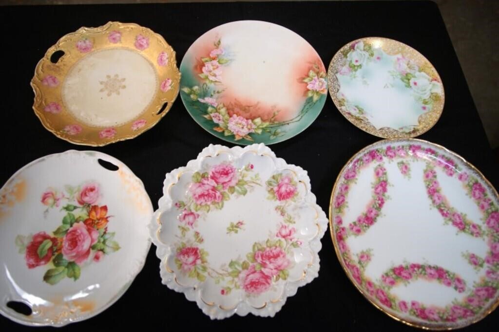 Six Vintage Porcelain Biscuit Plates