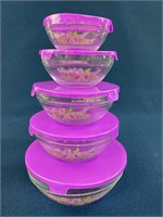 (5) Piece Floral Nesting Storage bowl set with
