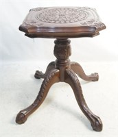 A highly Carved Mahogany pedestal table