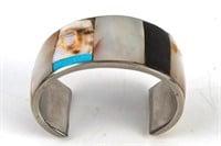 Navajo onyx, mother of pearl, turq. bracelet