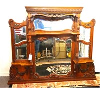 Circa 1890 Carved Mahogany Etagere' Top