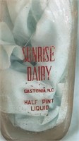 Sunrise Dairy Half Pint Glass jar