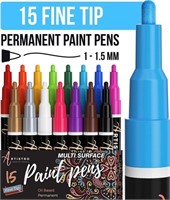 Set of 15 Permanent Oil Based Paint Markers (Fine
