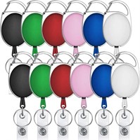 selizo 12 Packs Retractable ID Badge Card Holder C