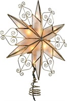 Kurt Adler UL3110 10-Light 6-Point Capiz Star Tree