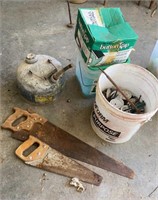 Saws, Button Kaps and fuel can
