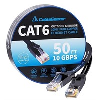 Cat 6 Ethernet Cable Black 50ft (at a Cat5e Price