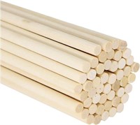 Wooden Sticks, 50 Packs Round Wooden Dowel Rods Cr