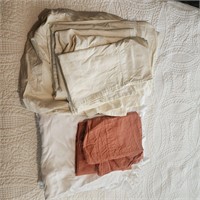 King sheets set with extra pillow cases.
