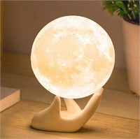 Mydethun 3D Moon Lamp with Ceramic Base, Gift for