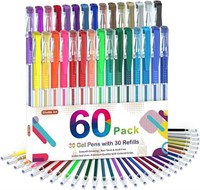 Shuttle Art Gel Pens, 60 Pack Gel Pen Set 30 Color