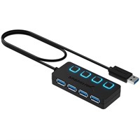 Sabrent 4-Port USB Hub, USB 3.0 Fast Data Hub with