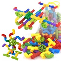 80 Pieces Toy Pipe, Tubular Spout Construction Bui
